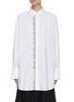 Main View - Click To Enlarge - JW ANDERSON - Quote intarsia placket oversized shirt