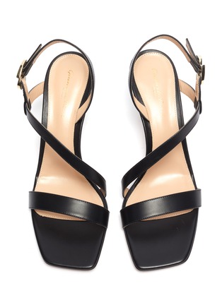 Detail View - Click To Enlarge - GIANVITO ROSSI - Alesia' asymmetric strap heeled sandals
