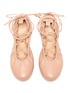 Detail View - Click To Enlarge - GIANVITO ROSSI - Tie up round-toe leather ballerina flats