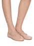 Figure View - Click To Enlarge - GIANVITO ROSSI - Tie up round-toe leather ballerina flats