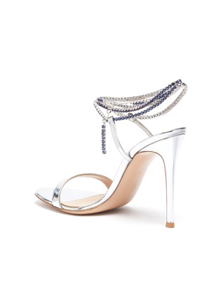  - GIANVITO ROSSI - Strass embellished ankle tie heeled sandals