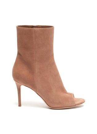 Main View - Click To Enlarge - GIANVITO ROSSI - Peep-toe suede boots