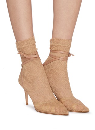 Figure View - Click To Enlarge - GIANVITO ROSSI - Rochelle' strappy lace boots