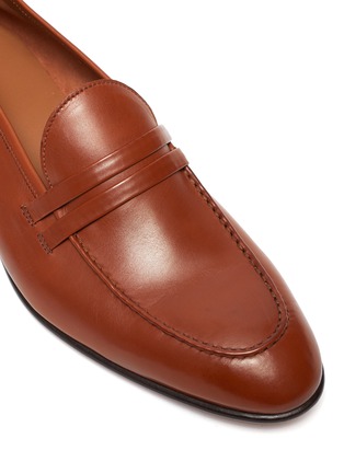 Detail View - Click To Enlarge - MALONE SOULIERS - 'LUCA' DOUBLE STRAP LEATHER PENNY LOAFERS