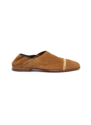 Main View - Click To Enlarge - MALONE SOULIERS - Bruno' Single Strap Slip-on Suede Flats