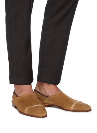 Figure View - Click To Enlarge - MALONE SOULIERS - Bruno' Single Strap Slip-on Suede Flats
