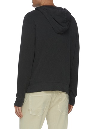 Back View - Click To Enlarge - JAMES PERSE - Zip Up Cotton Drawstring Hoodie