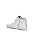  - GOLDEN GOOSE - 'Slide' Metallic Overlay Distressed High Top Leather Sneakers