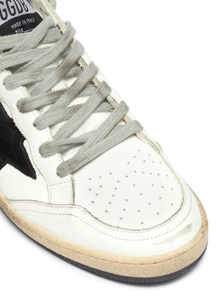 Detail View - Click To Enlarge - GOLDEN GOOSE - 'Ball Star' Logo Print Distressed Leather Sneakers