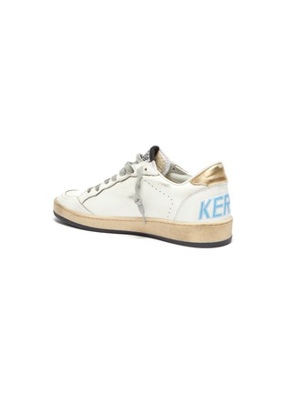  - GOLDEN GOOSE - 'Ball Star' Logo Print Distressed Leather Sneakers