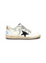 Main View - Click To Enlarge - GOLDEN GOOSE - 'Ball Star' Logo Print Distressed Leather Sneakers