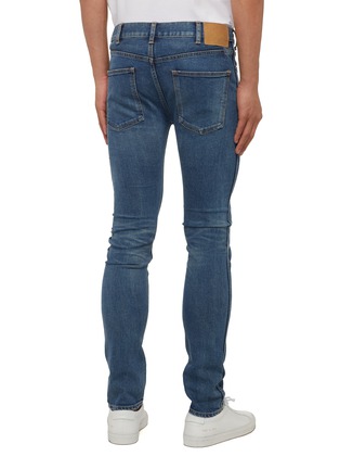 Back View - Click To Enlarge - CELINE - Mid Rise Whiskering Denim Skinny Jeans