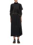Main View - Click To Enlarge - SACAI - Chain embellished satin poncho pleat sheer skirt dress
