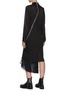 Back View - Click To Enlarge - SACAI - Necklace detail pleat sheer back asymmetric dress