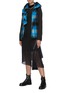 Figure View - Click To Enlarge - SACAI - Necklace detail pleat sheer back asymmetric dress