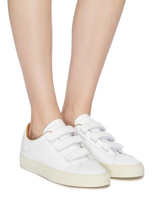 Figure View - Click To Enlarge - COMMON PROJECTS - Achilles' Low Top Velcro Strap Leather Sneakers