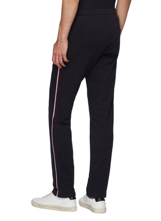 Back View - Click To Enlarge - MONCLER - Tricolour Stripe Embroidered Logo Sweatpants