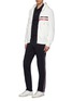 Figure View - Click To Enlarge - MONCLER - Tricolour Stripe Embroidered Logo Sweatpants