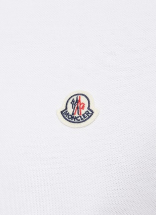  - MONCLER - Tri-colour detail logo patch polo shirt