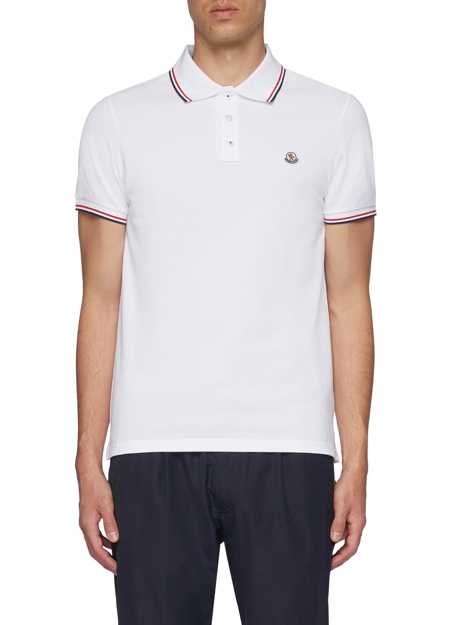 tri color polo shirt