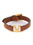 Main View - Click To Enlarge - VALENTINO GARAVANI - Valentino Garavani antique brass VLOGO leather bracelet
