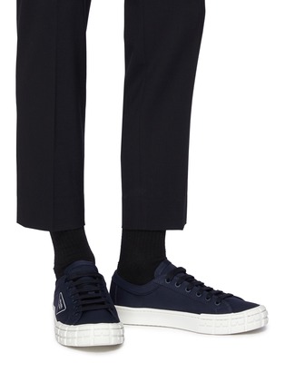 Figure View - Click To Enlarge - PRADA - Tyre Sole Canvas Sneakers