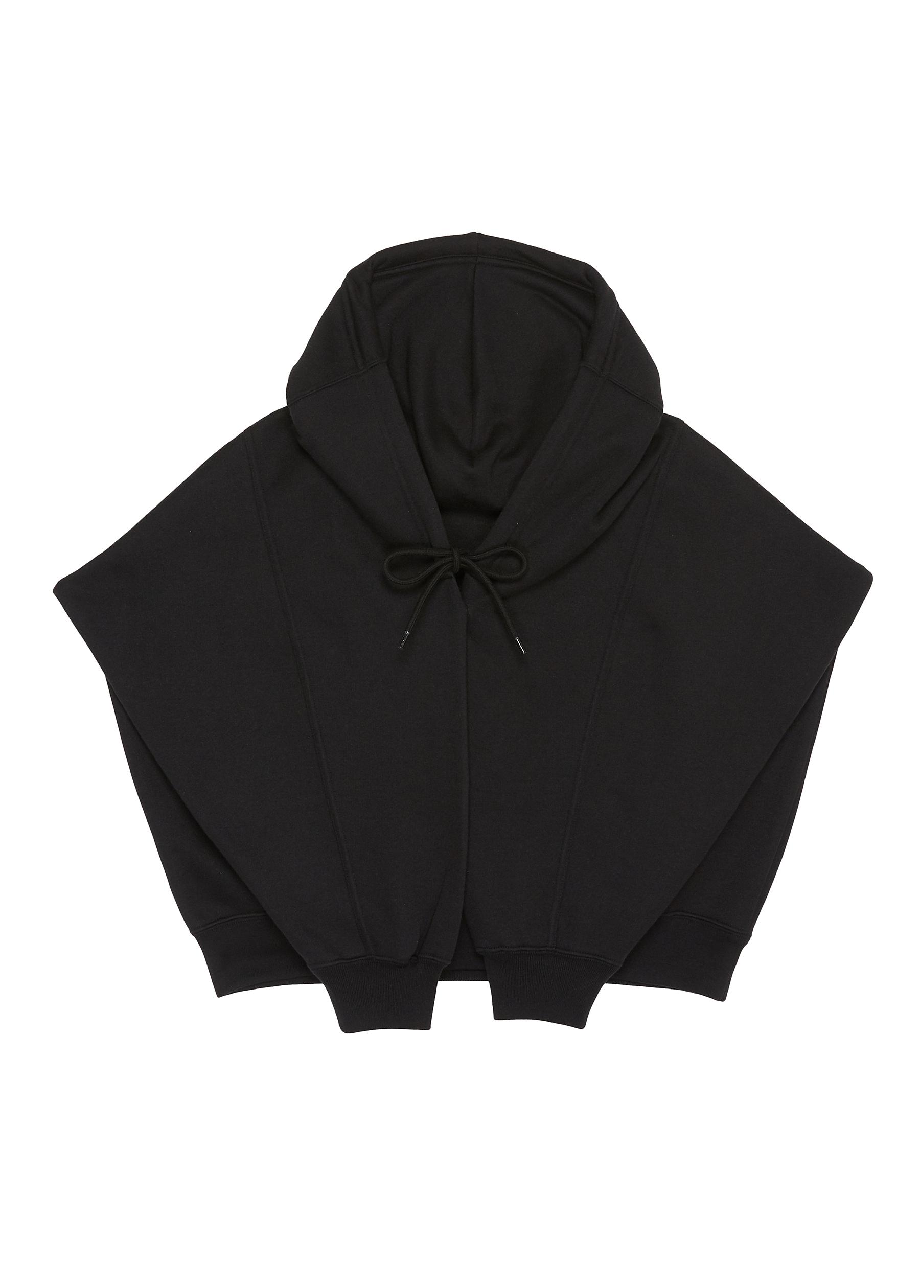 Balenciaga Light Fleece Drawstring Hood In Black