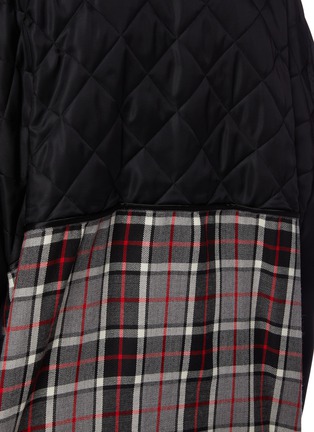  - BALENCIAGA - Quilted Plaid Check Back Panel Cotton Gabardine Trench Coat