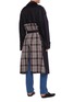 Back View - Click To Enlarge - BALENCIAGA - Quilted Plaid Check Back Panel Cotton Gabardine Trench Coat