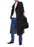 Figure View - Click To Enlarge - BALENCIAGA - Quilted Plaid Check Back Panel Cotton Gabardine Trench Coat