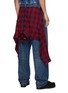 Back View - Click To Enlarge - BALENCIAGA - Hybrid tied up tartan print shirt jeans
