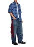 Figure View - Click To Enlarge - BALENCIAGA - Hybrid tied up tartan print shirt jeans