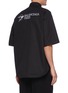 Back View - Click To Enlarge - BALENCIAGA - Embroidered Logo Graphic Short Sleeve Cotton Shirt