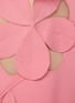 Detail View - Click To Enlarge - OSCAR DE LA RENTA - Cut Out Floral Appliqué Virgin Wool Blend Mini Dress