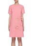 Main View - Click To Enlarge - OSCAR DE LA RENTA - Cut Out Floral Appliqué Virgin Wool Blend Mini Dress