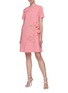 Figure View - Click To Enlarge - OSCAR DE LA RENTA - Cut Out Floral Appliqué Virgin Wool Blend Mini Dress