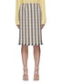 Main View - Click To Enlarge - OSCAR DE LA RENTA - Checker Print Fray Hem Tweed Pencil Skirt
