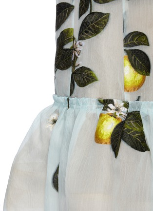 Detail View - Click To Enlarge - OSCAR DE LA RENTA - Citrus Print Ruffle Hem Silk Blend Mini Dress