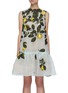 Main View - Click To Enlarge - OSCAR DE LA RENTA - Citrus Print Ruffle Hem Silk Blend Mini Dress