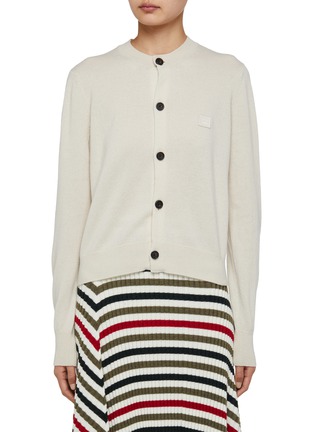 Main View - Click To Enlarge - ACNE STUDIOS - FACE PATCH CREWNECK WOOL CARDIGAN