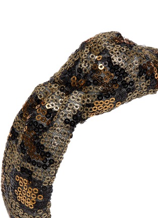 Detail View - Click To Enlarge - LELE SADOUGHI - Sequin Leopard Print Knot Headband