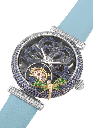 Detail View - Click To Enlarge - SARAH ZHUANG - Dragonfly Goddess' diamond sapphire watch