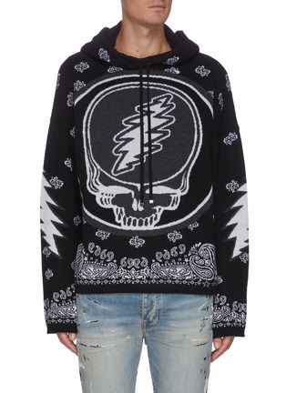 Main View - Click To Enlarge - AMIRI - 'Grateful Dead' graphic print cashmere hoodie