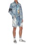 Figure View - Click To Enlarge - AMIRI - Paint Splatter Distressed Denim Shorts