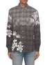 Main View - Click To Enlarge - AMIRI - Bleach Floral Print Raw Hem Plaid Shirt