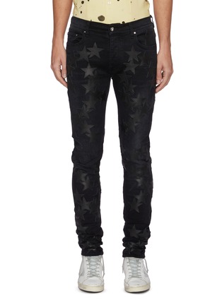 Main View - Click To Enlarge - AMIRI - Leather Star Motif Jeans