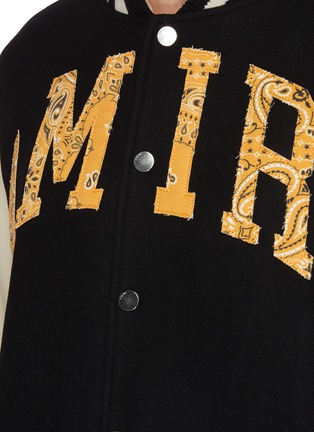 - AMIRI - Bandana Print Logo Applique Baseball Jacket