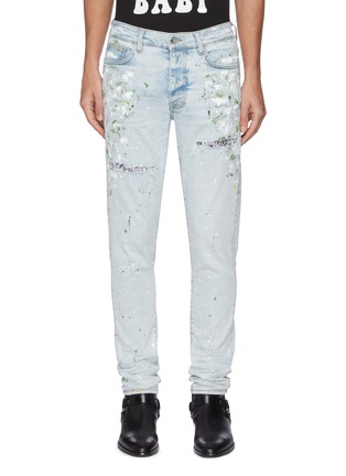 Main View - Click To Enlarge - AMIRI - Hand painted slit detail jeans