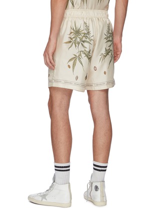 Back View - Click To Enlarge - AMIRI - Cannabis botanical print drawstring shorts
