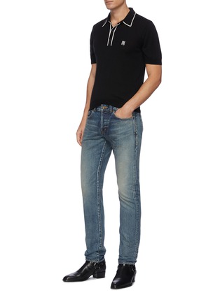 Figure View - Click To Enlarge - AMIRI - Contrast piping polo shirt
